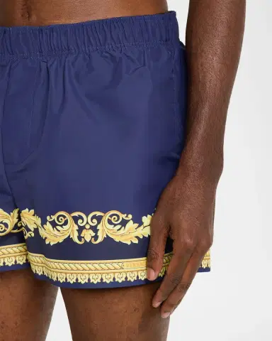 Versace Men's Baroque-Trim Swim Trunks | Thumbnail 4