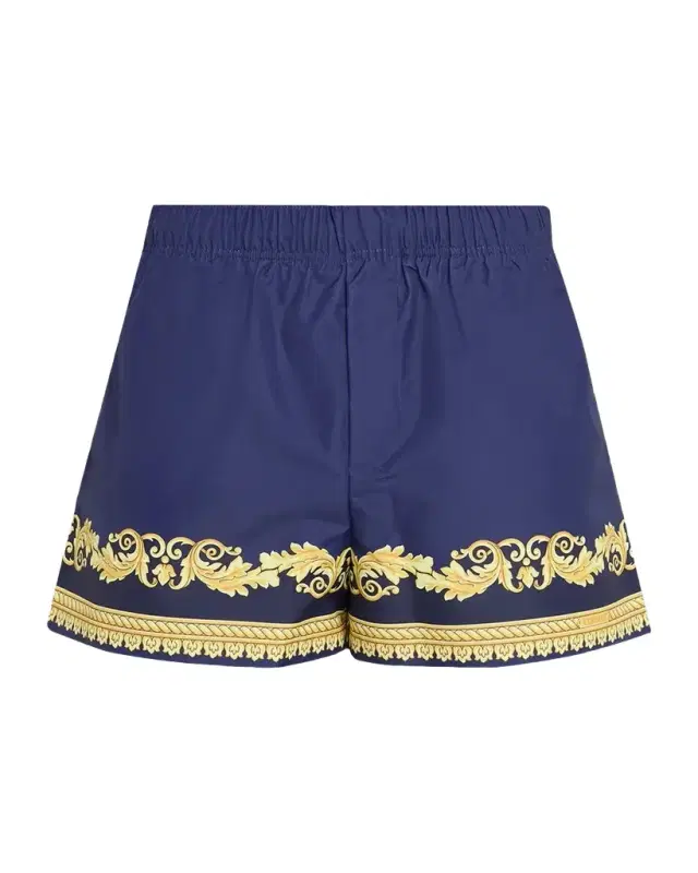 Versace Men's Baroque-Trim Swim Trunks