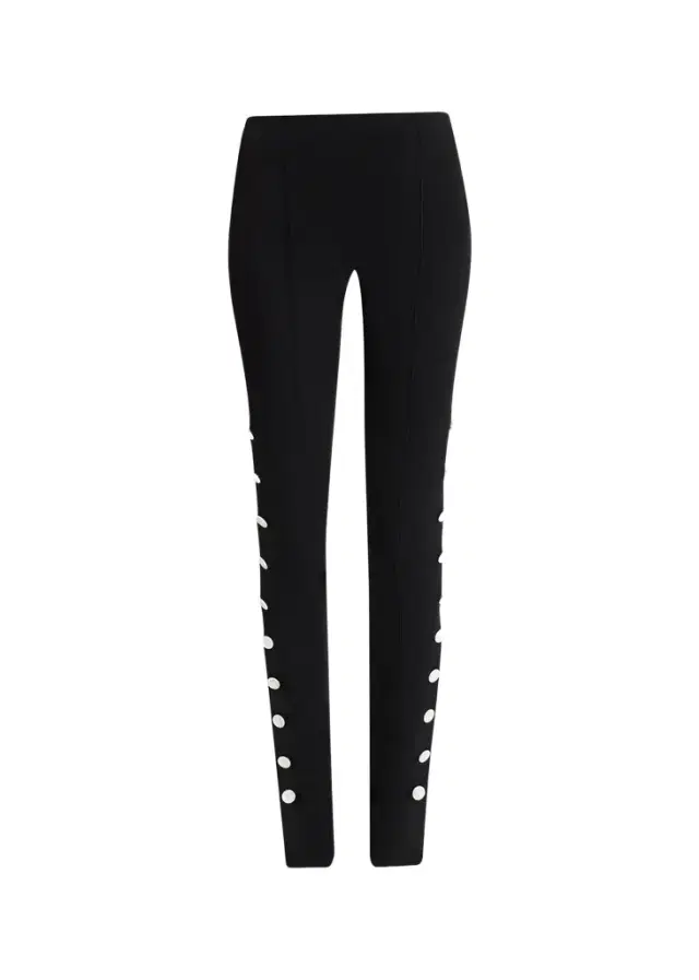 Proenza Schouler Martina Buttoned Sides Skinny-Leg Pants