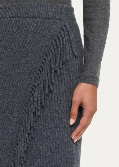 Simkhai Casey Ribbed Fringe-Trim Midi Skirt | Thumbnail 5 Simkhai Casey Ribbed Fringe-Trim Midi Skirt | Thumbnail 5