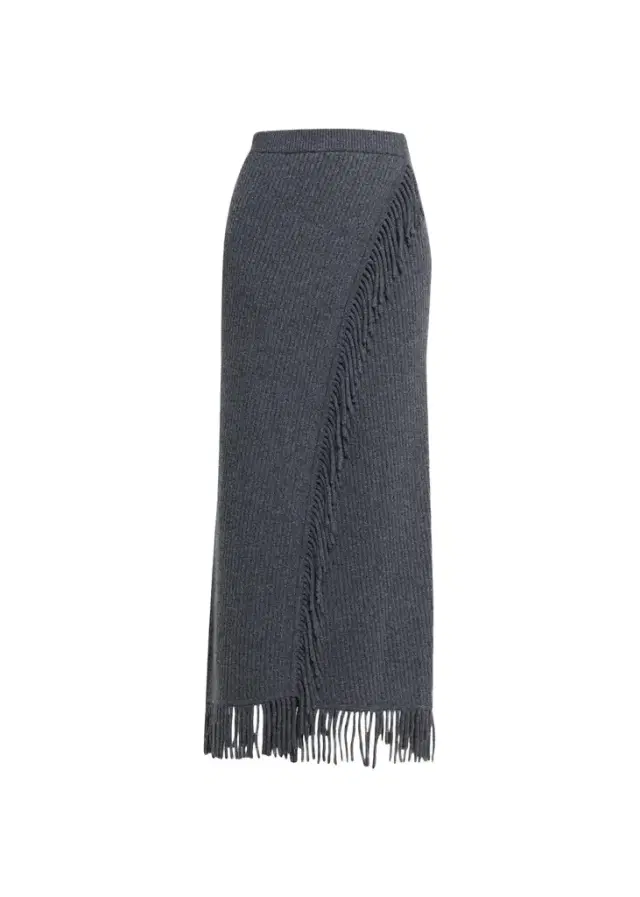 Simkhai Casey Ribbed Fringe-Trim Midi Skirt