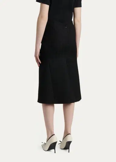 McQueen Sweetheart-Waist Lightweight Tweed Midi Skirt | Thumbnail 3 McQueen Sweetheart-Waist Lightweight Tweed Midi Skirt | Thumbnail 3