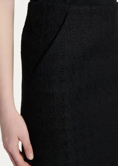 McQueen Sweetheart-Waist Lightweight Tweed Midi Skirt | Thumbnail 5 McQueen Sweetheart-Waist Lightweight Tweed Midi Skirt | Thumbnail 5