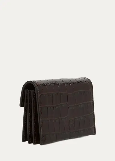 Tom Ford Mia Croc-Embossed Leather Crossbody Card Holder | Thumbnail 3