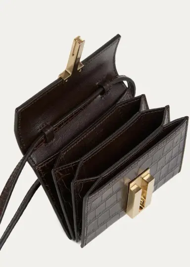 Tom Ford Mia Croc-Embossed Leather Crossbody Card Holder | Thumbnail 4