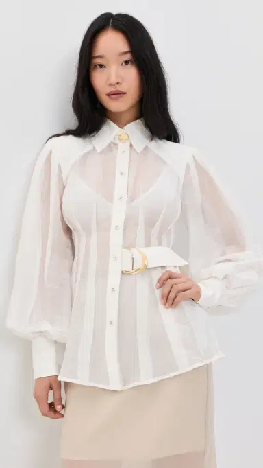 Aje Rosanna Shirt Ivory 6 | Thumbnail 2