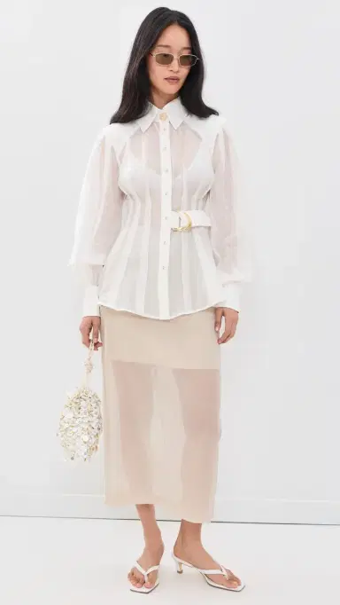Aje Rosanna Shirt Ivory 6 | Thumbnail 5