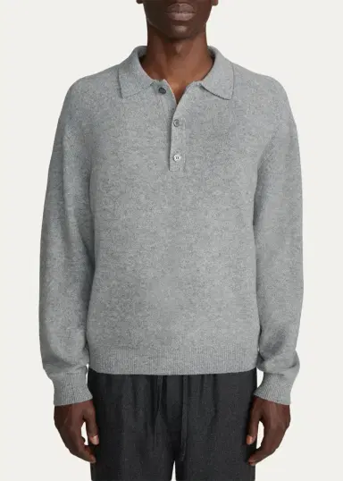 Frame Men's Boiled Wool Polo Sweater | Thumbnail 4