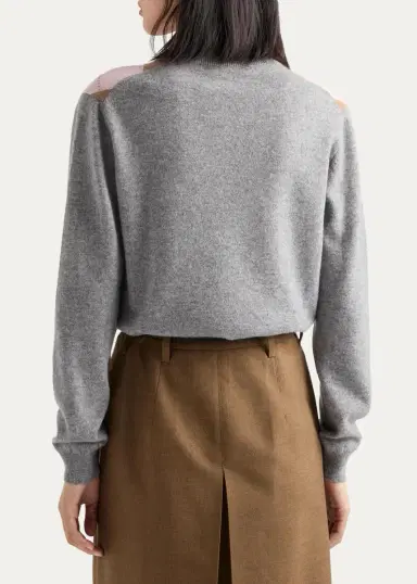 Prada Contrast-Cuff Cashmere-Wool Sweater | Thumbnail 2