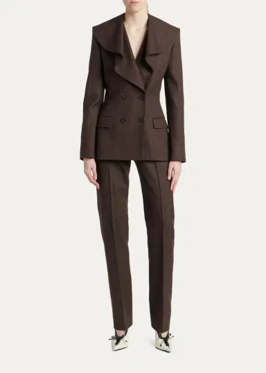 McQueen Sweetheart Ticking Striped Straight-Leg Pants | Thumbnail 2 McQueen Sweetheart Ticking Striped Straight-Leg Pants | Thumbnail 2