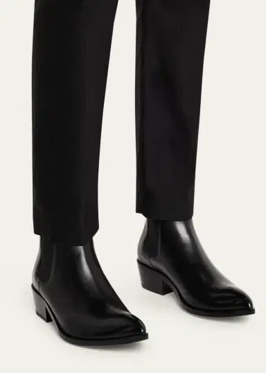 Tom Ford Men's Burnished Leather Chelsea Boots | Thumbnail 2