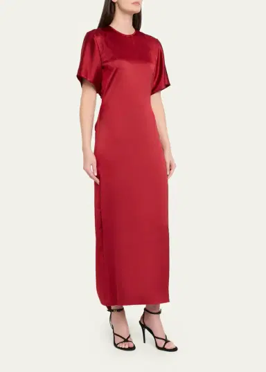 FFORME Imogen Fluid Satin Gathered Godet Midi Dress | Thumbnail 4 FFORME Imogen Fluid Satin Gathered Godet Midi Dress | Thumbnail 4
