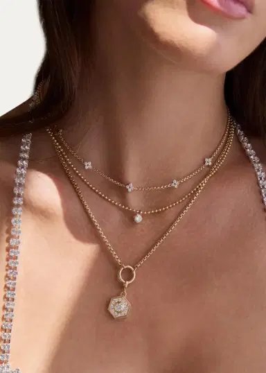 Zoë Chicco 14K Diamond Quad 5 Station Necklace, 2mm | Thumbnail 2