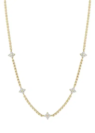 Zoë Chicco 14K Diamond Quad 5 Station Necklace, 2mm | Thumbnail 1