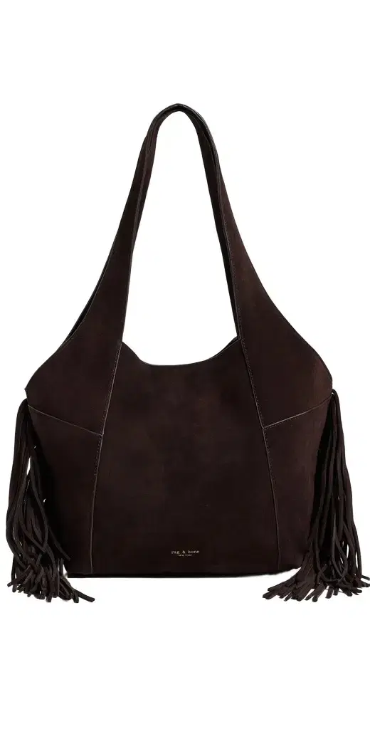 rag & bone Brayton Fringe Carryall Bag Chocolate One Size