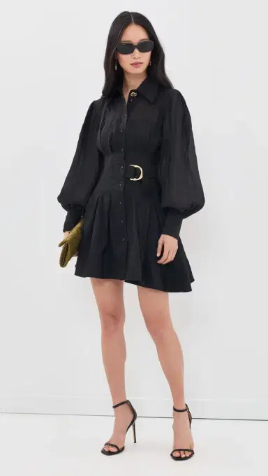 Aje Rosanna Mini Shirt Dress Black 6 | Thumbnail 2