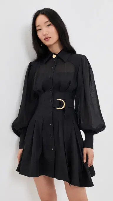 Aje Rosanna Mini Shirt Dress Black 6 | Thumbnail 3
