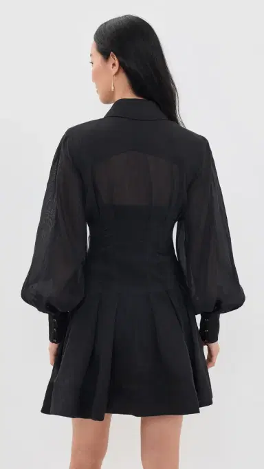 Aje Rosanna Mini Shirt Dress Black 6 | Thumbnail 4