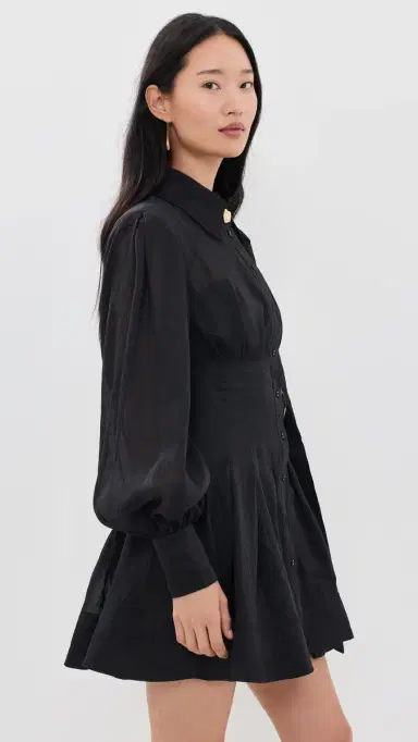 Aje Rosanna Mini Shirt Dress Black 6 | Thumbnail 5
