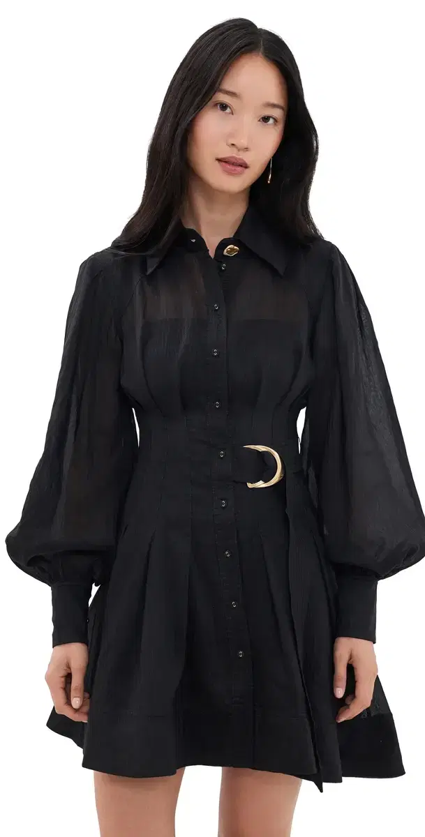 Aje Rosanna Mini Shirt Dress Black 6