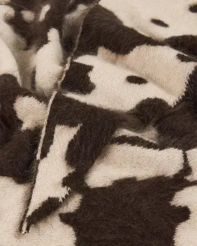 Guest In Residence Grizzly Cowhide Wild Rag Cashmere Scarf | Thumbnail 4