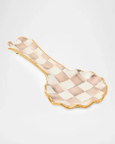 MacKenzie-Childs Mocha Check Spoon Rest | Thumbnail 2 MacKenzie-Childs Mocha Check Spoon Rest | Thumbnail 2