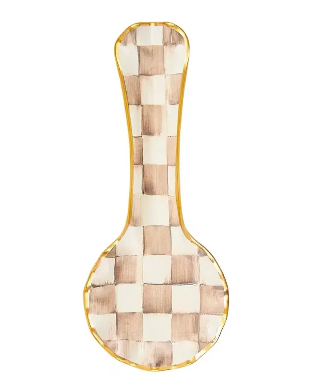 MacKenzie-Childs Mocha Check Spoon Rest