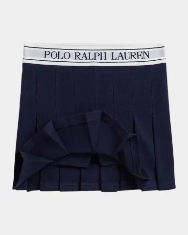 Ralph Lauren Girl's Stretch Mesh Knit Polo Shirt & Skort Set, Size 2-6X | Thumbnail 3