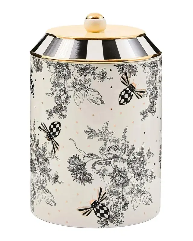 MacKenzie-Childs Bee Toile Ceramic Canister
