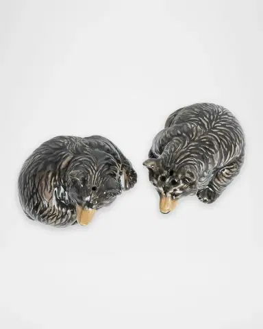 Juliska Clever Creatures Black Bear Salt & Pepper Shakers Set | Thumbnail 3