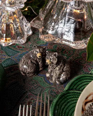 Juliska Clever Creatures Black Bear Salt & Pepper Shakers Set | Thumbnail 4