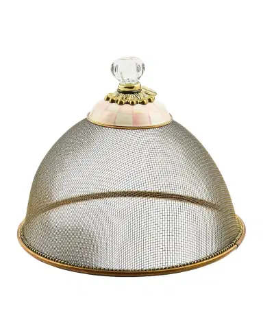 MacKenzie-Childs Rosy Check Small Mesh Food Dome | Thumbnail 1