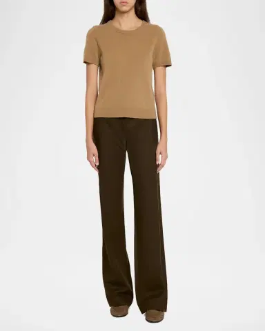 Vince Cashmere-Blend Short-Sleeve Crewneck Sweater | Thumbnail 2 Vince Cashmere-Blend Short-Sleeve Crewneck Sweater | Thumbnail 2