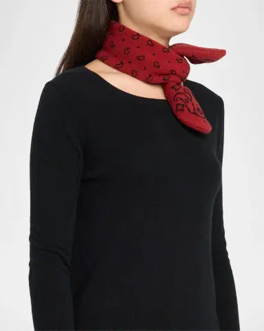 Guest In Residence Bandana Bowtie Wool-Cashmere Scarf | Thumbnail 3