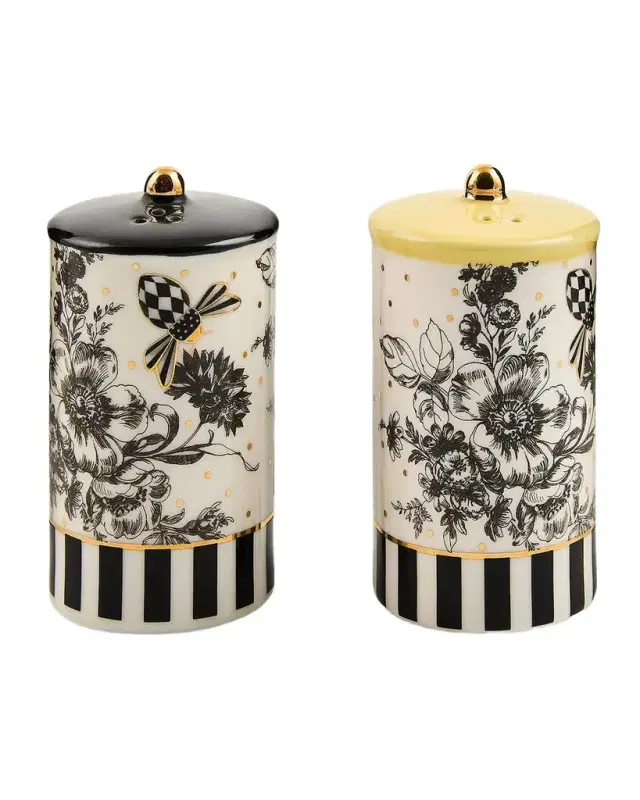 MacKenzie-Childs Bee Toile 2-Piece Ceramic Canister Set