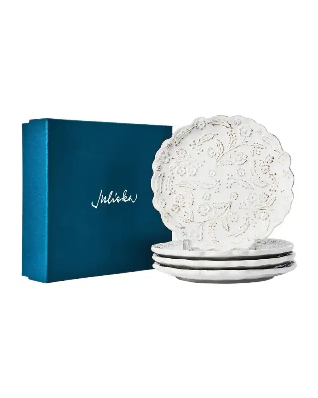 Juliska Berry & Thread Thistle Cocktail Plates, Set of 4