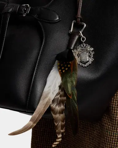 Ralph Lauren Leather & Feather Bag Charm | Thumbnail 5