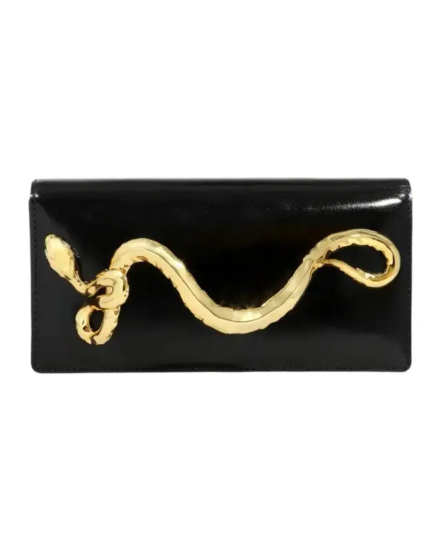 ALEXIS BITTAR Serpent Leather Clutch Bag