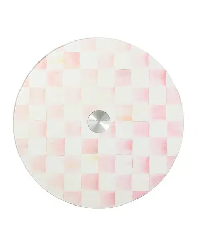 MacKenzie-Childs Rosy Check Glass Rotating Serving Tray | Thumbnail 1