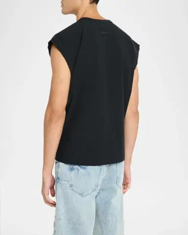 PURPLE Men's Textured Jersey Sleeveless T-Shirt | Thumbnail 3