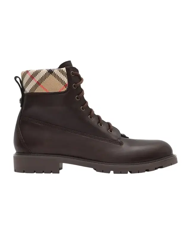 Burberry Men's Durham Leather Lace-Up Boots