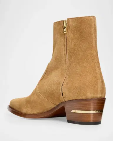 AMIRI Men's Suede MA Point-Toe Zipped Ankle Boots | Thumbnail 2