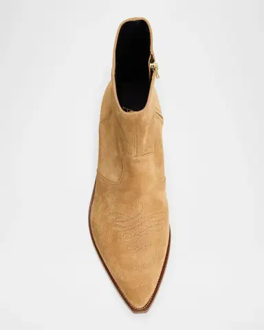 AMIRI Men's Suede MA Point-Toe Zipped Ankle Boots | Thumbnail 4