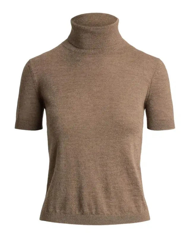 Ralph Lauren Collection Turtleneck Short-Sleeve Cashmere Sweater