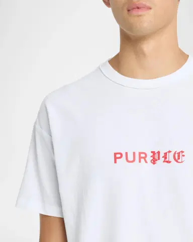PURPLE Men's Textured Jersey Dual-Font Logo T-Shirt | Thumbnail 5 PURPLE Men's Textured Jersey Dual-Font Logo T-Shirt | Thumbnail 5