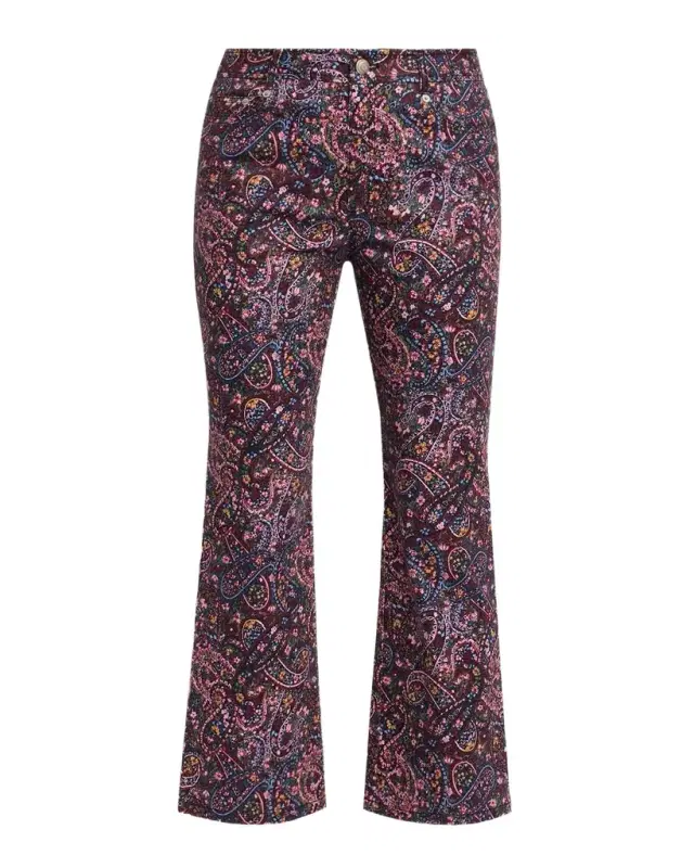 Cinq à Sept Paisley Denim Kick Flare Pants