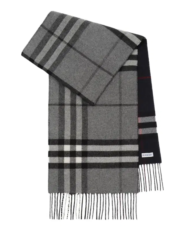 Burberry Men's Reversible Check Cashmere Scarf