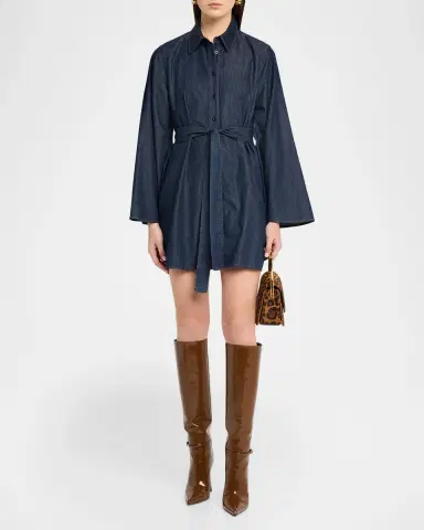 Frame The Denim Tuxedo Belted Mini Dress | Thumbnail 2 Frame The Denim Tuxedo Belted Mini Dress | Thumbnail 2