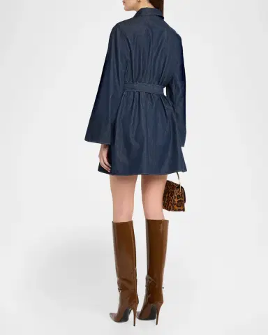 Frame The Denim Tuxedo Belted Mini Dress | Thumbnail 3 Frame The Denim Tuxedo Belted Mini Dress | Thumbnail 3