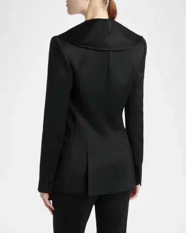 McQueen Draped Satin Lapel Single-Breasted Jacket | Thumbnail 3